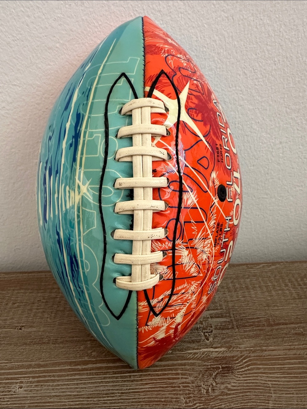 Wilson Co Split-Color Decorative Football -  Souvenir from 2007 Super Bowl